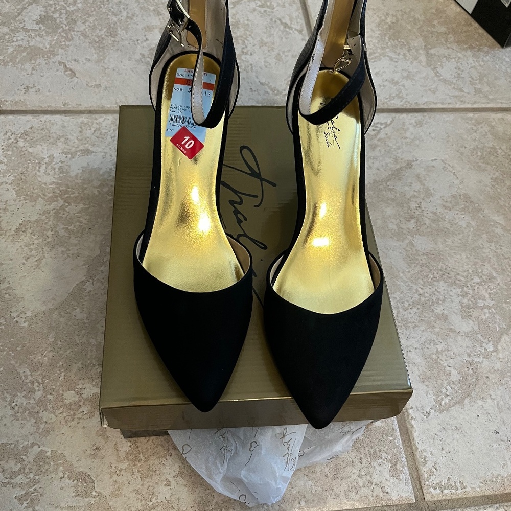 NIB Thalia Sodi VANESSSAF black snake heel